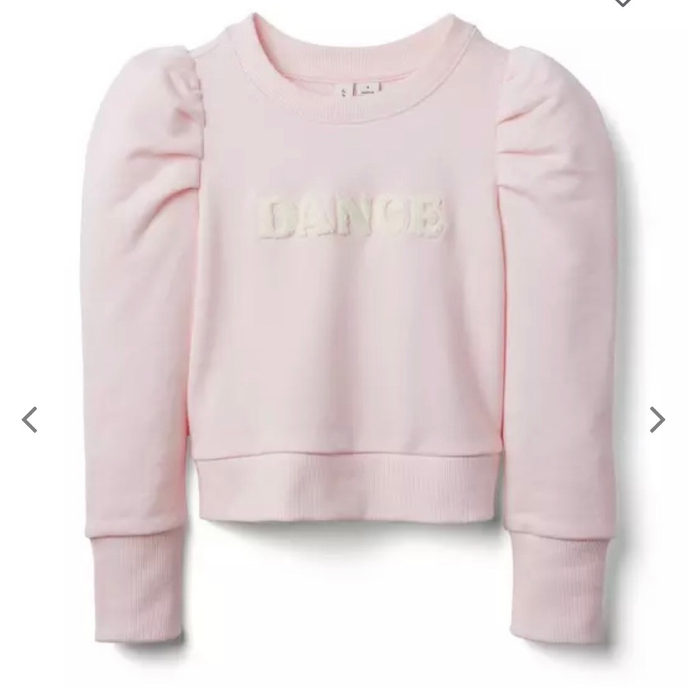 Janie and Jack Pink Puff Sleeve Dance Sweatshirt size 12